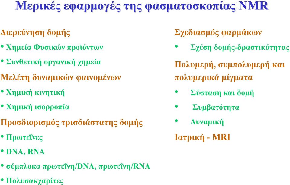 Πρωτεΐνες DNA, RNA σύµπλοκα πρωτεΐνη/dna, πρωτεΐνη/rna Πολυσακχαρίτες Σχεδιασµός φαρµάκων Σχέση