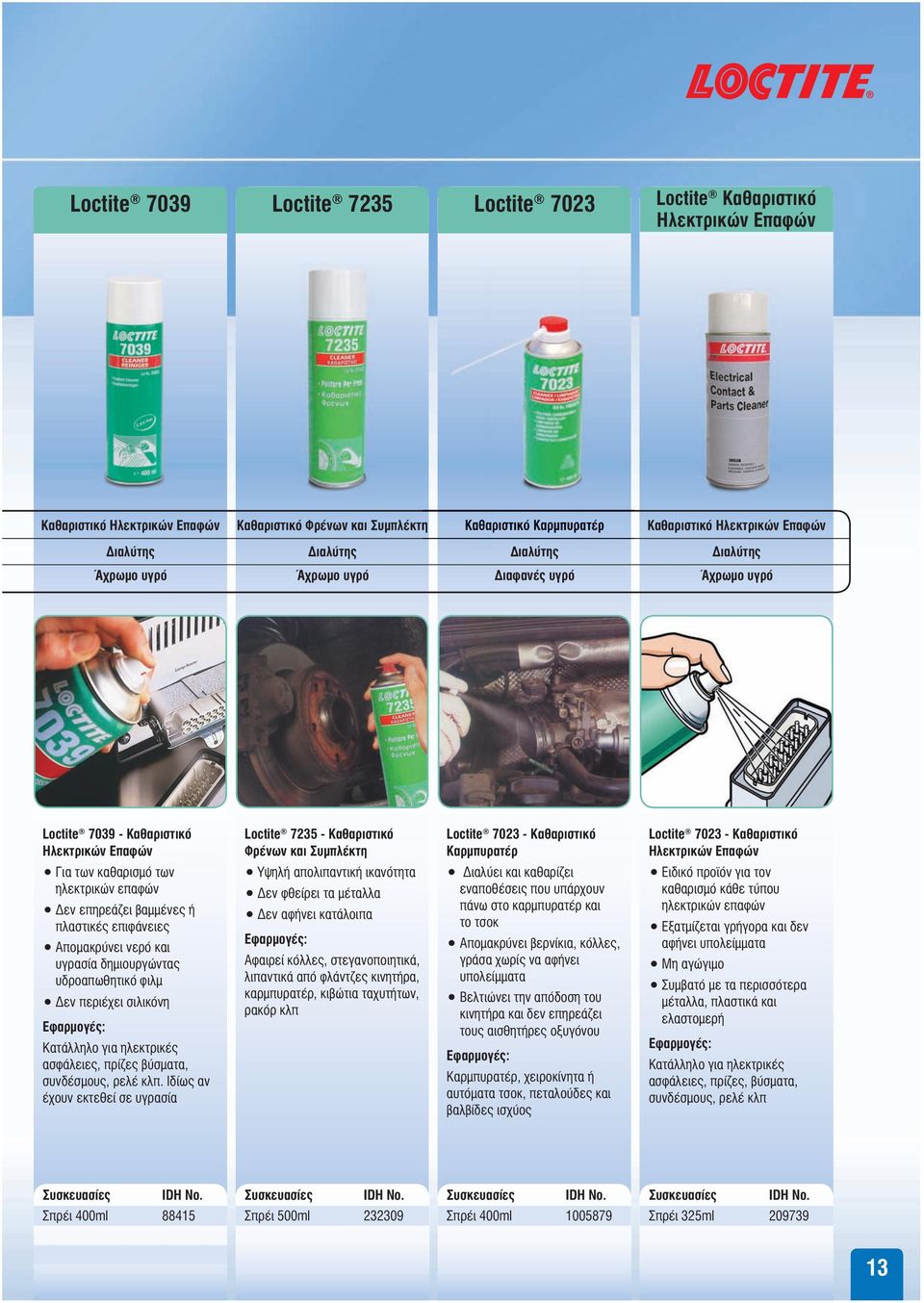 Καθαριστικό Καρμπυρατέρ Loctite 7023 - Καθαριστικό Ηλεκτρικών Επαφών Για των καθαρισμό των ηλεκτρικών επαφών Δεν επηρεάζει βαμμένες ή πλαστικές επιφάνειες Απομακρύνει νερό και υγρασία δημιουργώντας