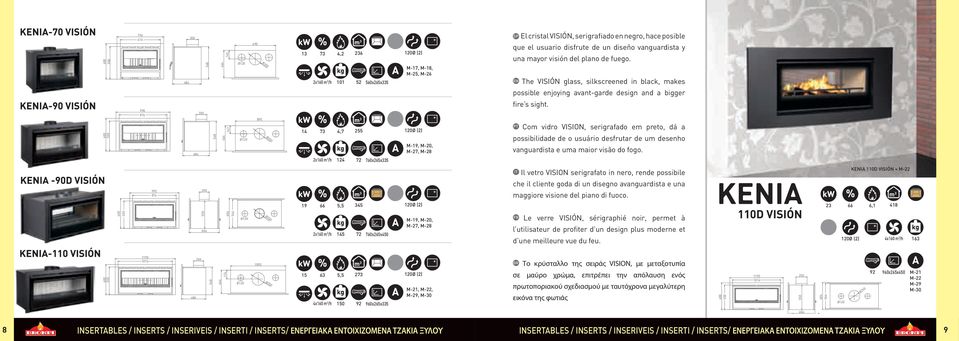 600 990 876 484 548 464 147 890 14 73 4,7 255 M-19, M-20, M-27, M-28 PT Com vidro VISION, serigrafado em preto, dá a possibilidade de o usuário desfrutar de um desenho vanguardista e uma maior visão