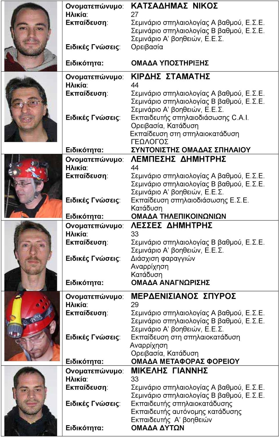 παίδευση στη σπηλαιοκατάδυση ΓΕΩ