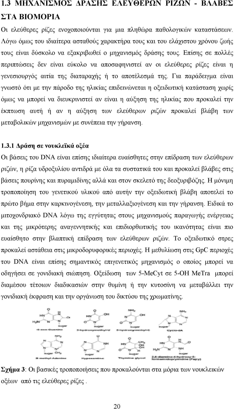 Επίσης σε πολλές περιπτώσεις δεν είναι εύκολο να αποσαφηνιστεί αν οι ελεύθερες ρίζες είναι η γενεσιουργός αιτία της διαταραχής ή το αποτέλεσμά της.