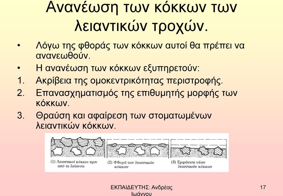 Η ανανέωση των κόκκων εξυπηρετούν: 1.