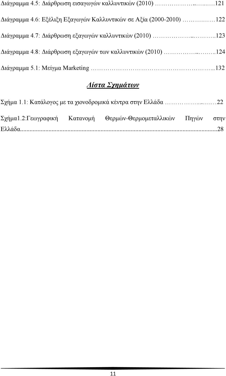 ...123 Διάγραμμα 4.8: Διάρθρωση εξαγωγών των καλλυντικών (2010).....124 Διάγραμμα 5.1: Μείγμα Marketing.