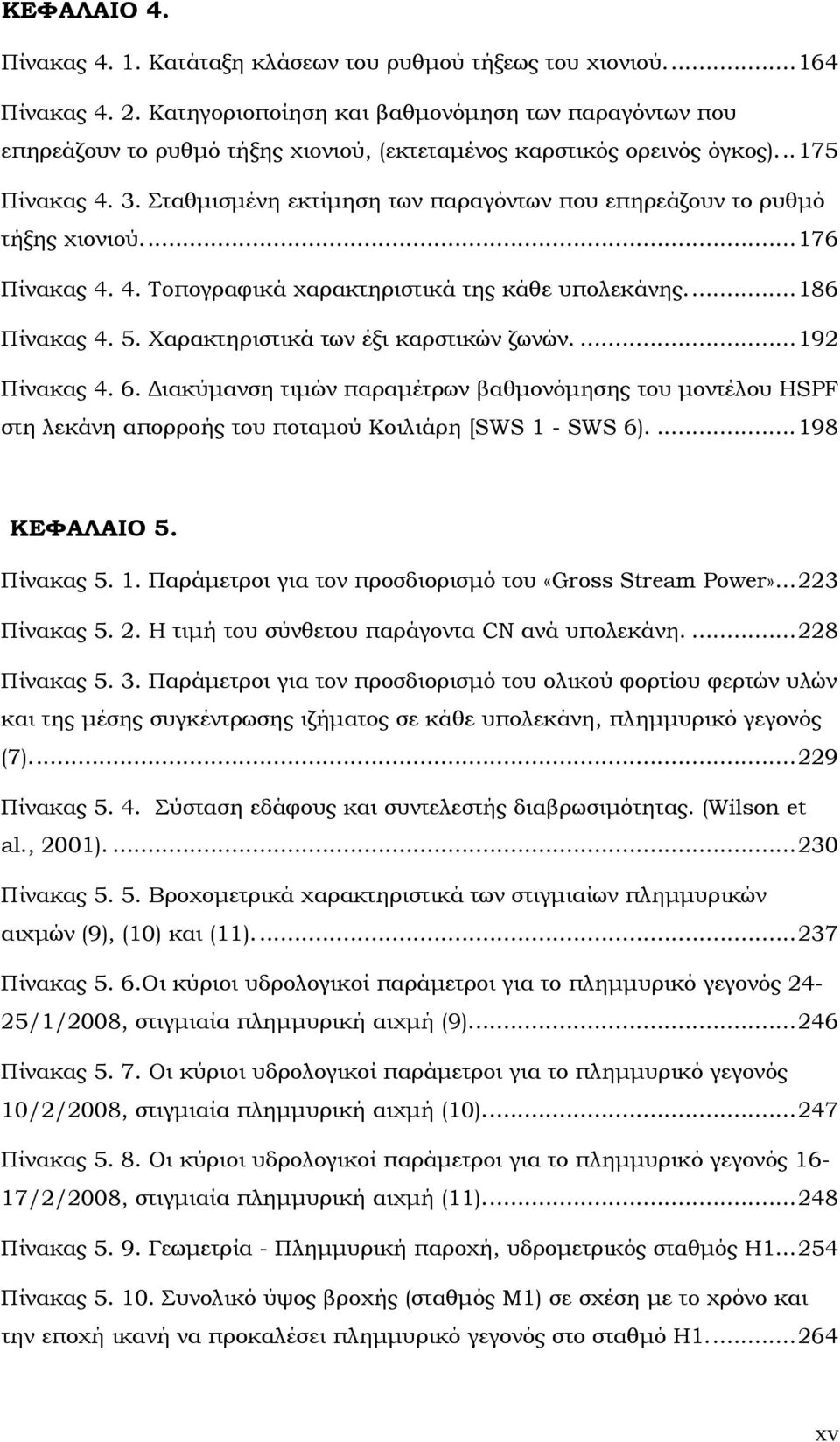 Σταθμισμένη εκτίμηση των παραγόντων που επηρεάζουν το ρυθμό τήξης χιονιού...176 Πίνακας 4. 4. Τοπογραφικά χαρακτηριστικά της κάθε υπολεκάνης...186 Πίνακας 4. 5. Χαρακτηριστικά των έξι καρστικών ζωνών.