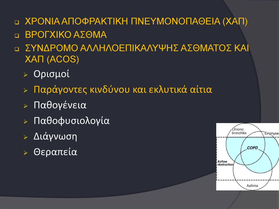 (ACOS) Ορισμοί Παράγοντες κινδύνου και εκλυτικά