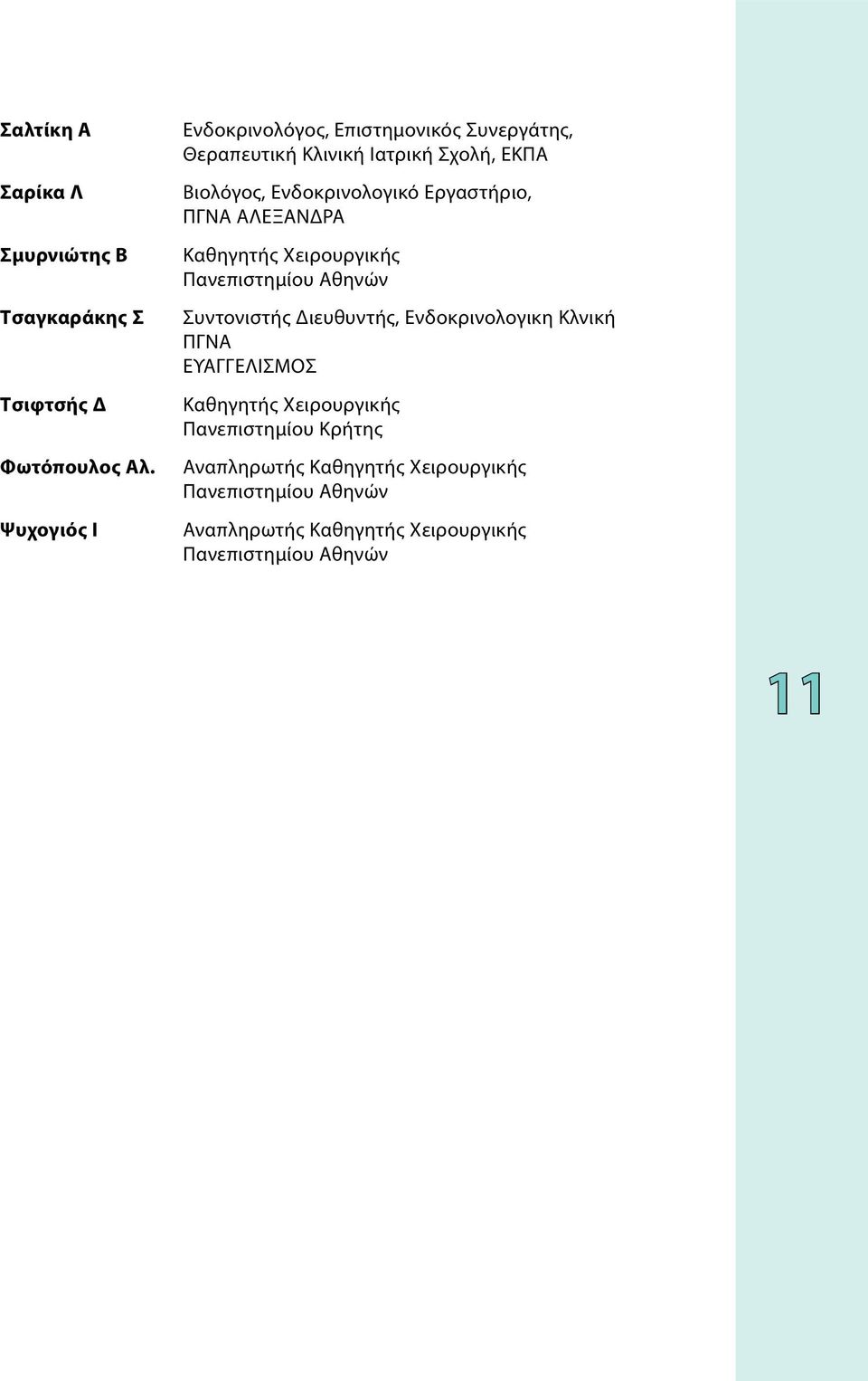 Σχολή, ΕΚΠΑ Βιολόγος, Ενδοκρινολογικό Εργαστήριο, ΠΓΝΑ ΑΛΕΞΑΝΔΡΑ Συντονιστής