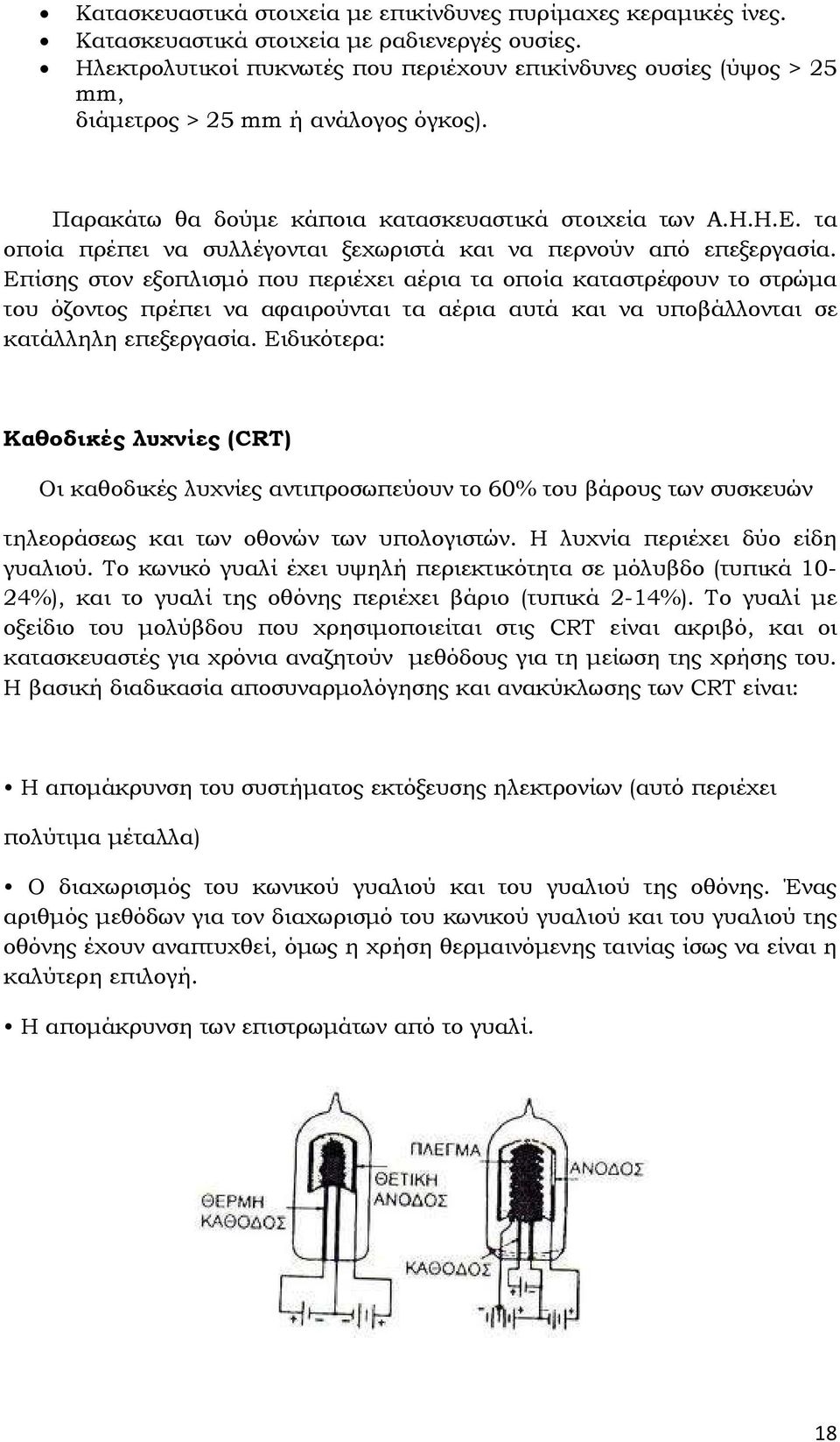 τα οποία πρέπει να συλλέγονται ξεχωριστά και να περνούν από επεξεργασία.