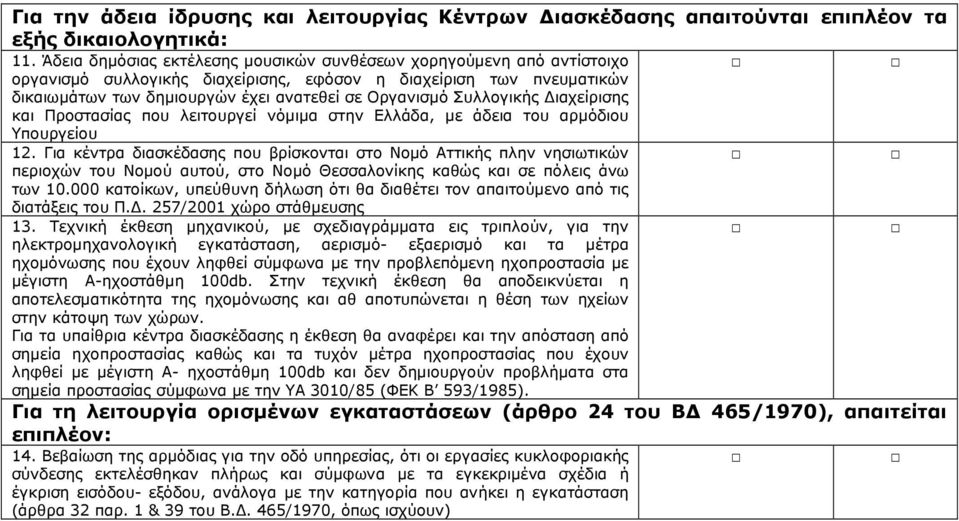 Συλλογικής ιαχείρισης και Προστασίας που λειτουργεί νόµιµα στην Ελλάδα, µε άδεια του αρµόδιου Υπουργείου 12.
