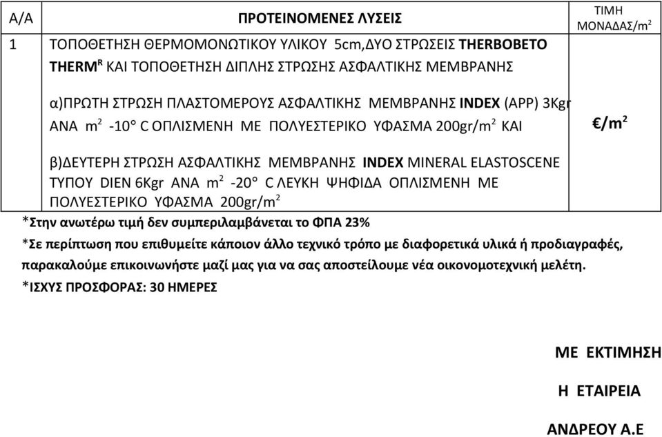 ΤΥΠΟΥ DIEN 6Kgr ANA m 2-20 C ΛΕΥΚΗ ΨΗΦΙΔΑ ΟΠΛΙΣΜΕΝΗ ΜΕ ΠΟΛΥΕΣΤΕΡΙΚΟ ΥΦΑΣΜΑ 200gr/m 2 *Στην ανωτέρω τιμή δεν συμπεριλαμβάνεται το ΦΠΑ 23% *Σε περίπτωση που επιθυμείτε κάποιον άλλο