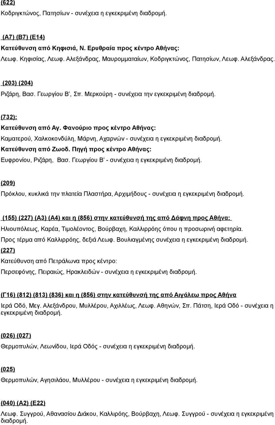 Φανούριο προς κέντρο Αθήνας: Καματερού, Χαλκοκονδύλη, Μάρνη, Αχαρνών - συνέχεια η Kατεύθυνση από Ζωοδ. Πηγή προς κέντρο Αθήνας: Ευφρονίου, Ριζάρη, Βασ.