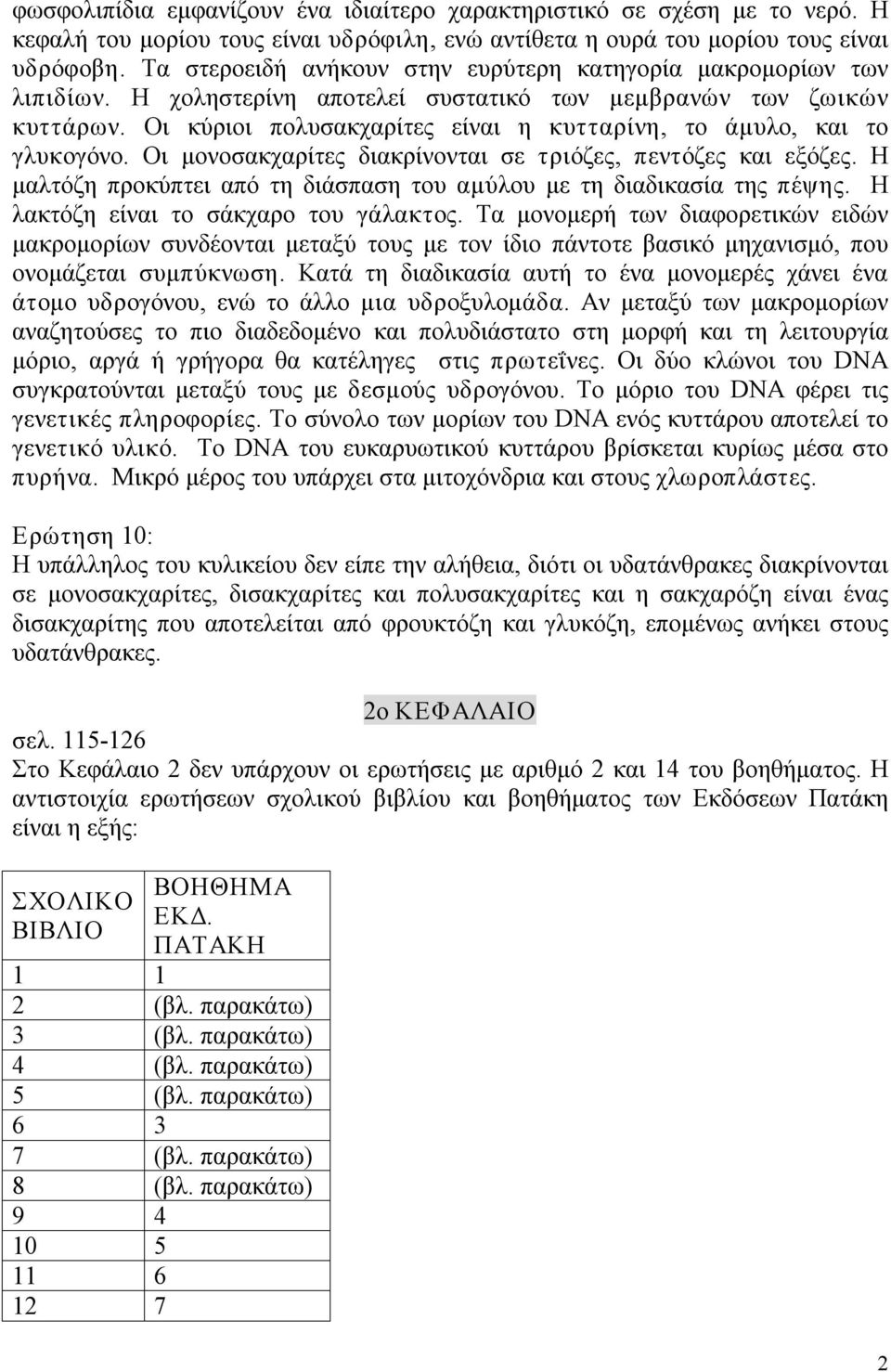 Οι κύριοι πολυσακχαρίτες είναι η κυτταρίνη, το άμυλο, και το γλυκογόνο. Οι μονοσακχαρίτες διακρίνονται σε τριόζες, πεντόζες και εξόζες.