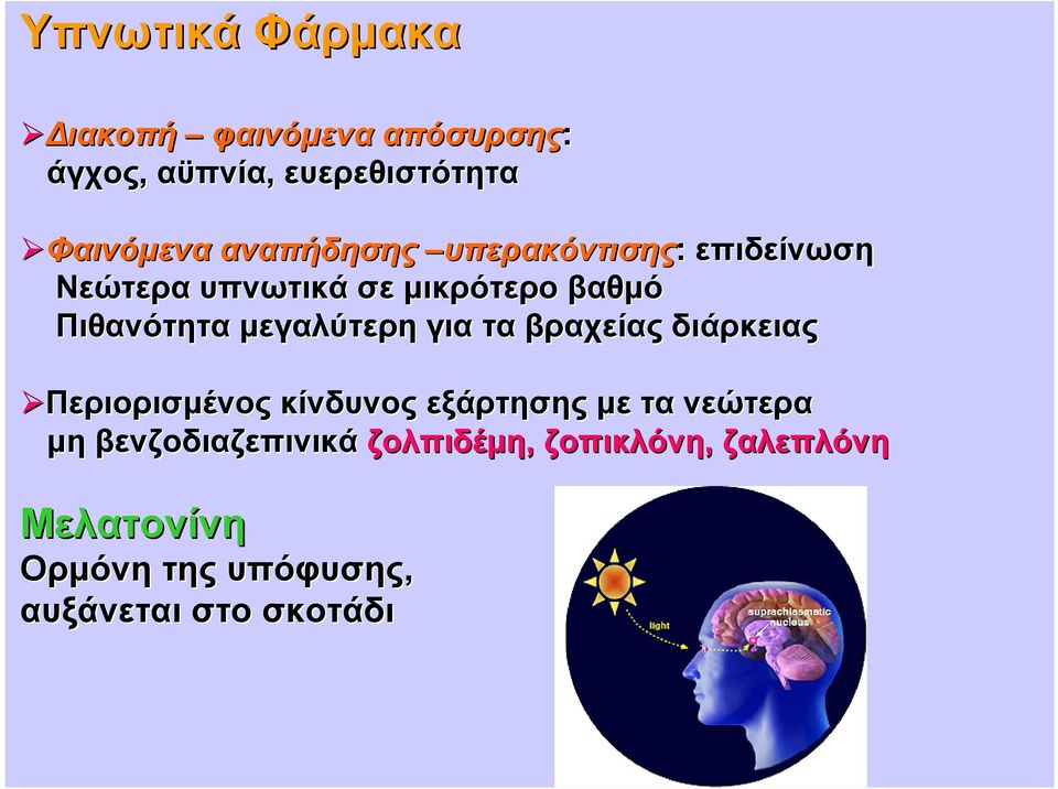 μεγαλύτερη για τα βραχείας διάρκειας Περιορισμένος κίνδυνος εξάρτησης με τα νεώτερα μη