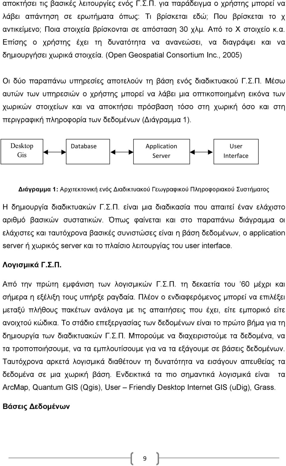 (Open Geospatial Consortium Inc., 2005) Οι δύο παραπάνω υπηρεσίες αποτελούν τη βάση ενός διαδικτυακού Γ.Σ.Π.