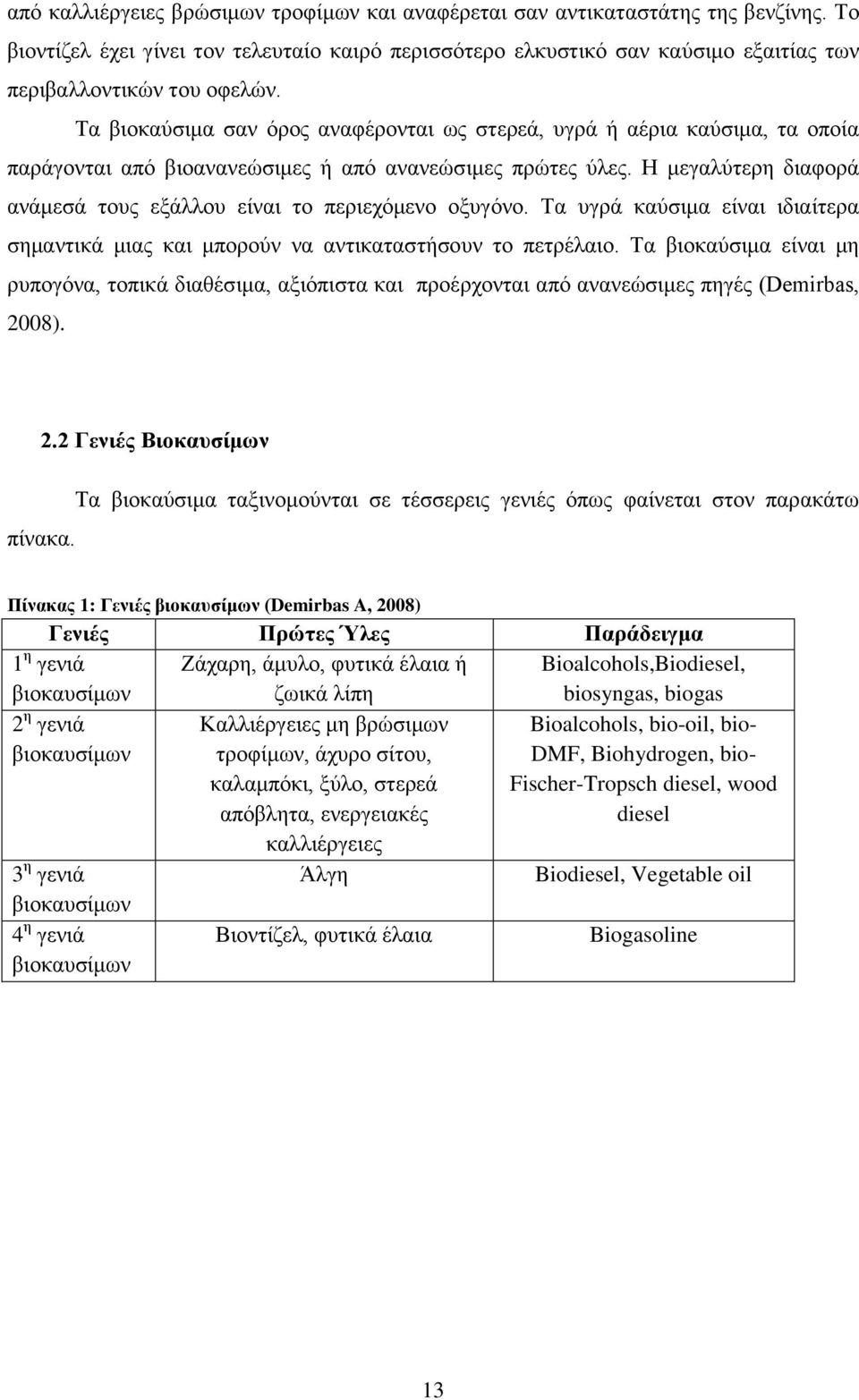 Τα βιοκαύσιμα σαν όρος αναφέρονται ως στερεά, υγρά ή αέρια καύσιμα, τα οποία παράγονται από βιοανανεώσιμες ή από ανανεώσιμες πρώτες ύλες.