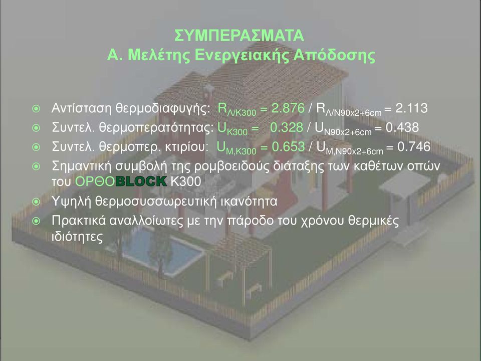 θερμοπερ. κτιρίου: U M,K300 = 0.653 / U M,Ν90x2+6cm = 0.