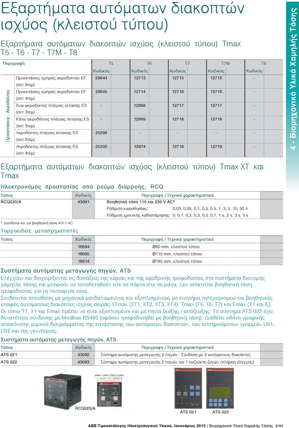 έκτασης ES (σετ 3τεμ) Ακροδέκτες πλάγιας έκτασης ES (σετ 4τεμ) Κωδικός Κωδικός Κωδικός Κωδικός Κωδικός 29644 12713 12715 12715-29645 12714 12716 12716 - - 12968 12717 12717 - - 12969 12718