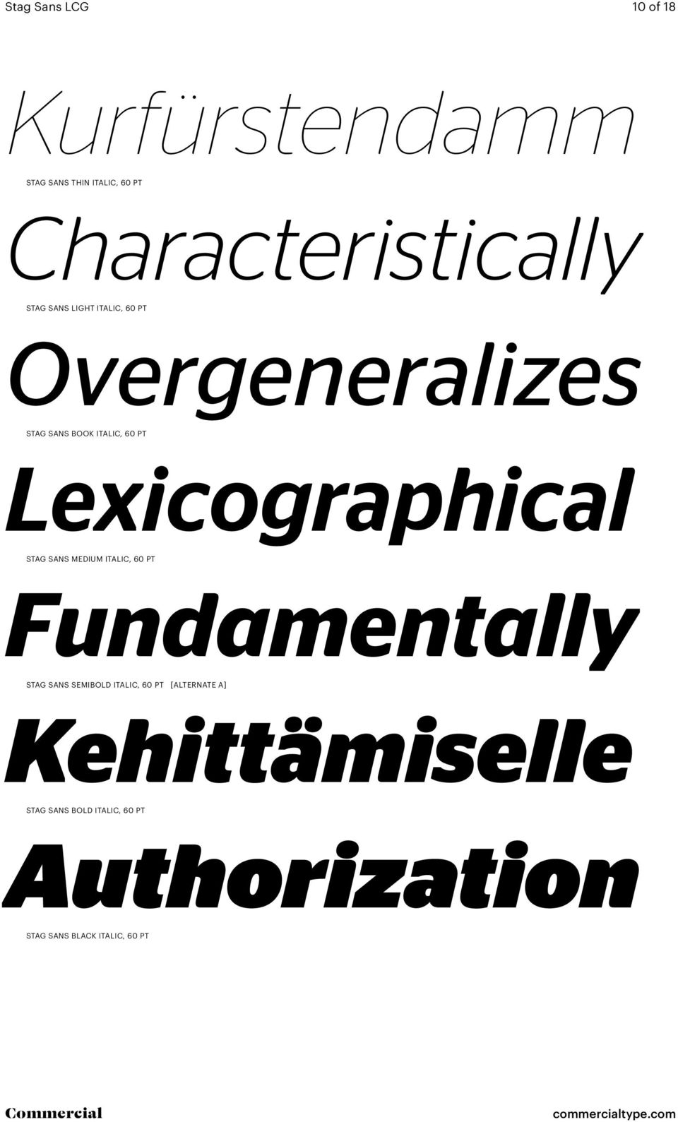 Lexicographical Stag Sans medium italic, 60 Pt Fundamentally Stag Sans semibold italic,