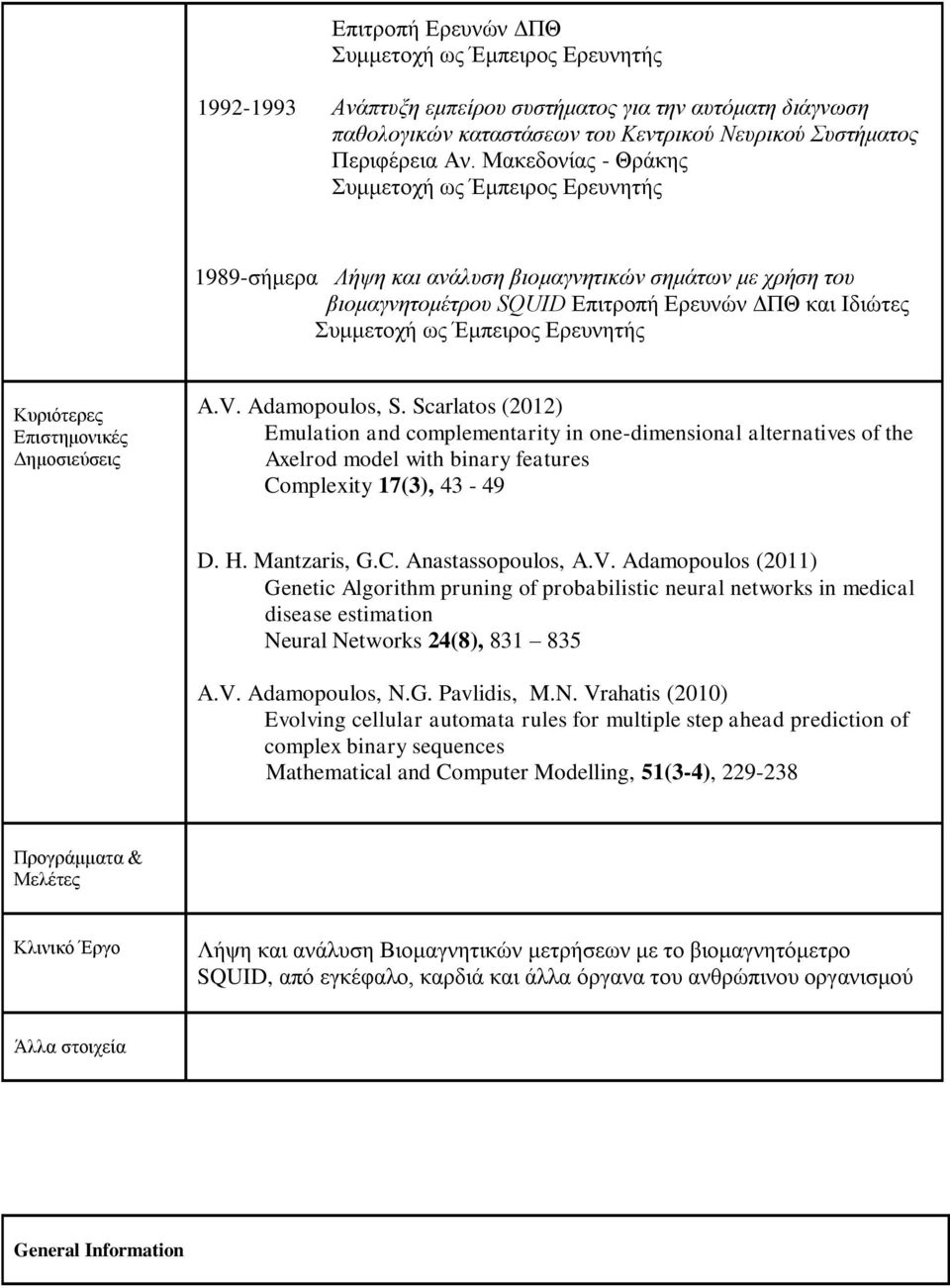 Scarlatos (2012) Emulation and complementarity in one-dimensional alternatives of the Axelrod model with binary features Complexity 17(3), 43-49 D. H. Mantzaris, G.C. Anastassopoulos, Α.V.