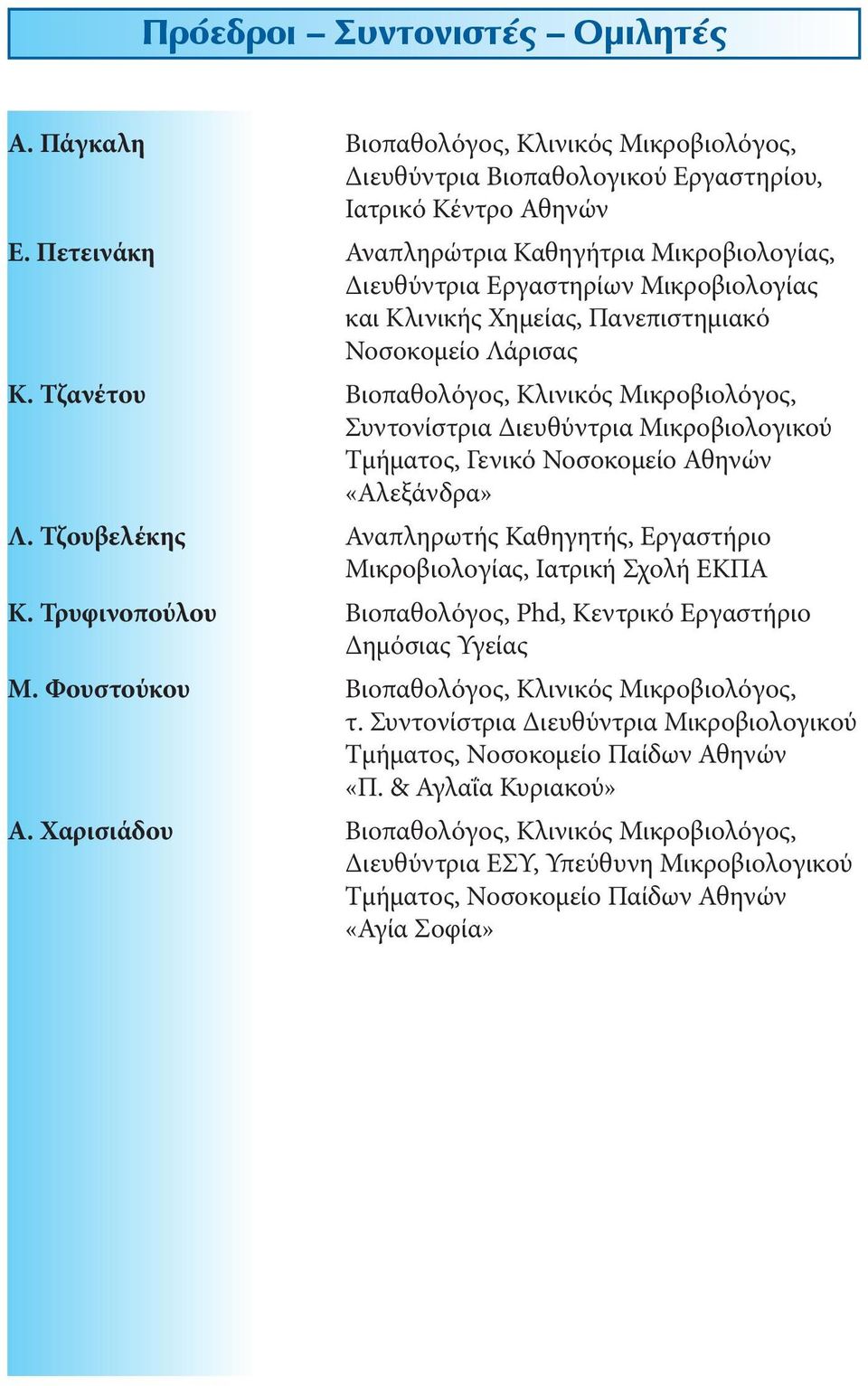 Τζανέτου Βιοπαθολόγος, Κλινικός Μικροβιολόγος, Συντονίστρια Διευθύντρια Μικροβιολογικού Τμήματος, Γενικό Νοσοκομείο Αθηνών «Αλεξάνδρα» Λ.