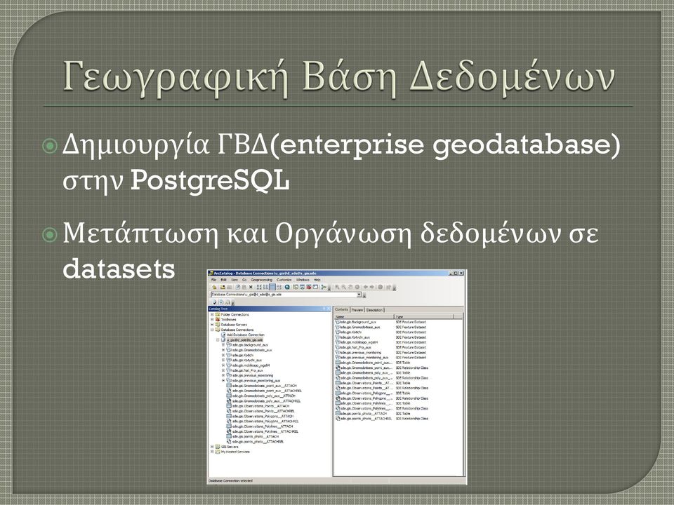 geodatabase) στην