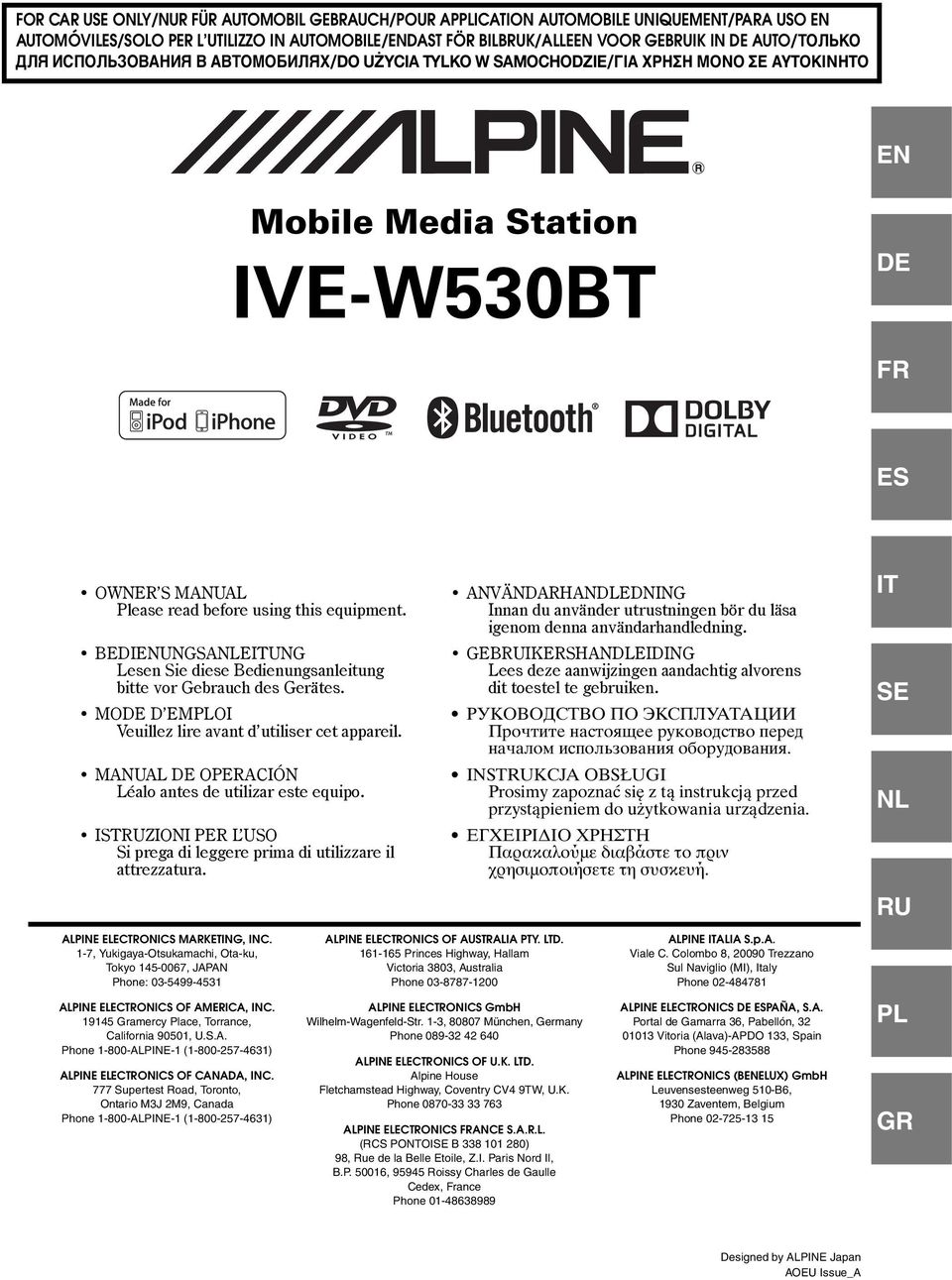 BEDIENUNGSANLEITUNG Lesen Sie diese Bedienungsanleitung bitte vor Gebrauch des Gerätes. MODE D EMPLOI Veuillez lire avant d utiliser cet appareil.