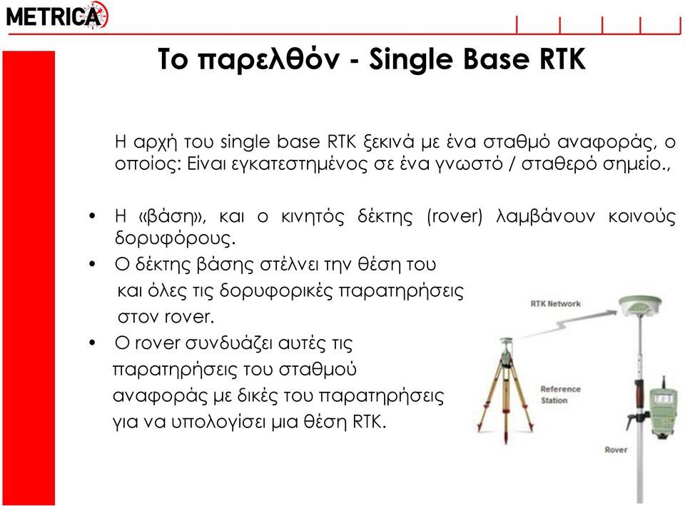 , Η «βάση», και ο κινητός δέκτης (rover) λαμβάνουν κοινούς δορυφόρους.