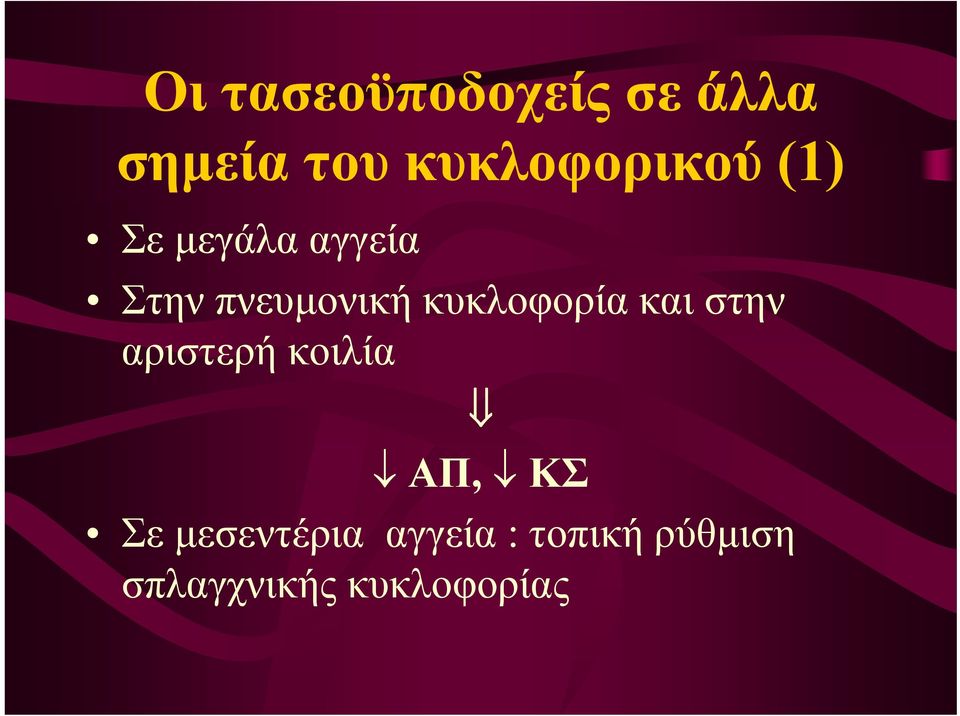 πνευμονική κυκλοφορία και στην αριστερή κοιλία