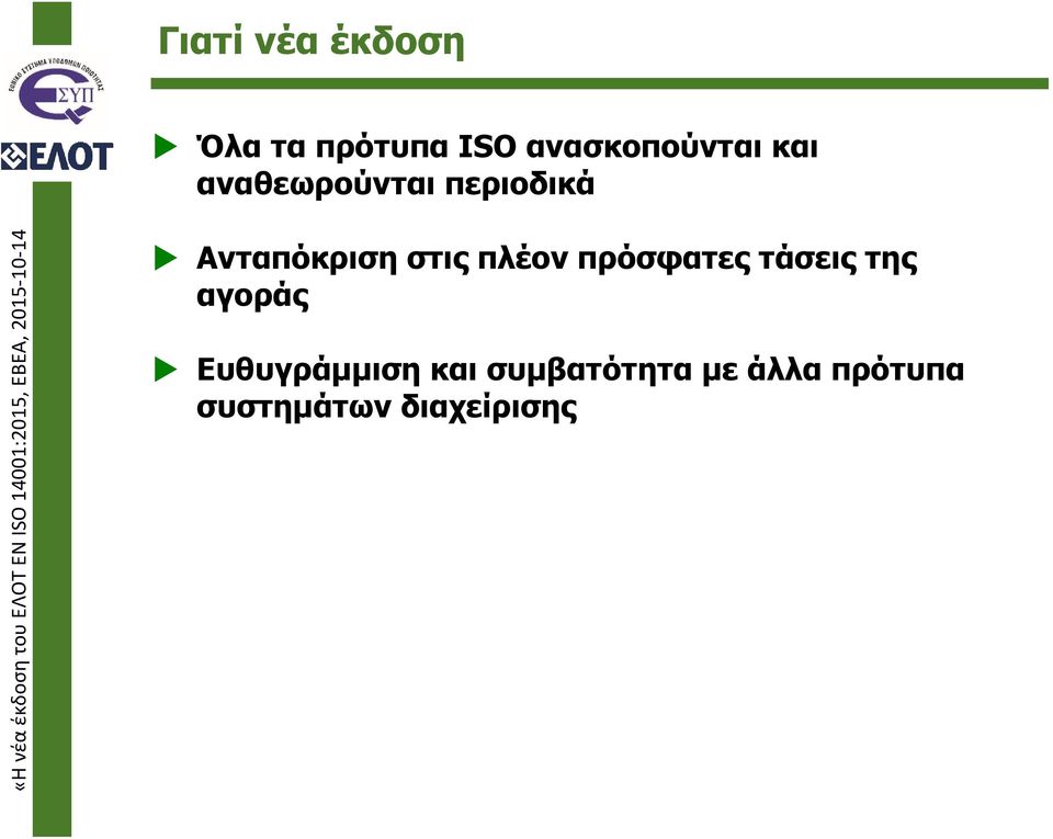 Ανταπόκριση στις πλέον πρόσφατες τάσεις της