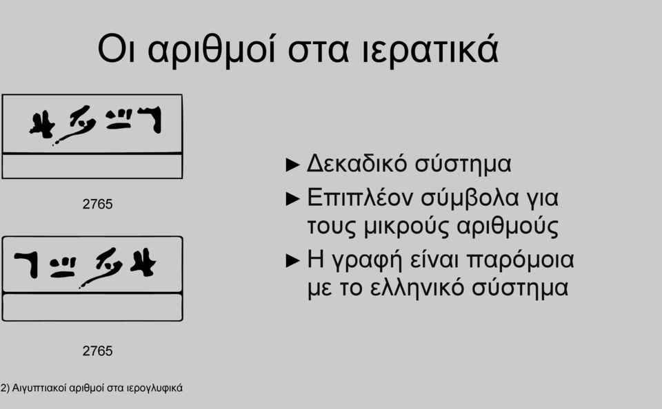 αριθμούς Η γραφή είναι παρόμοια με το
