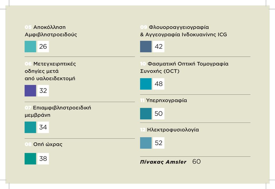 07 Επιαμφιβληστροειδική μεμβράνη 34 08 Οπή ώχρας 38 10 Φασματική Οπτική