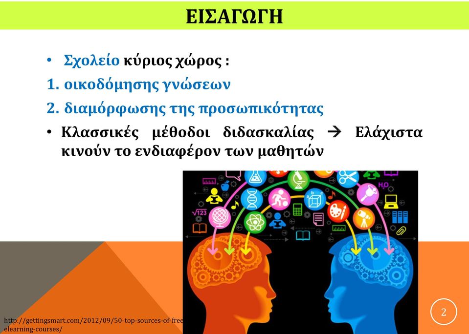 διδασκαλίας Ελάχιστα κινούν το ενδιαφέρον των μαθητών