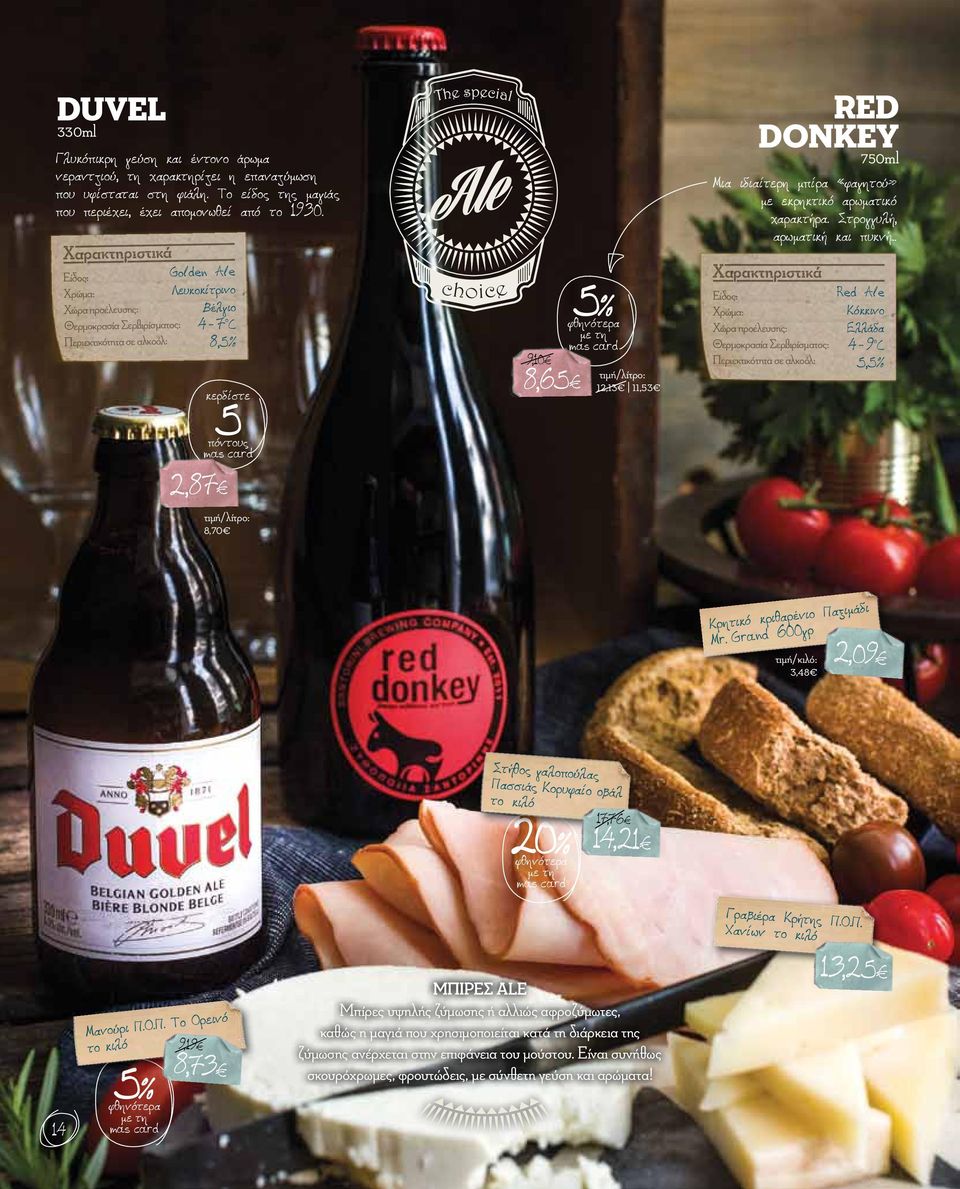 Στρογγυλή, αρωματική και πυκνή Red Ale Κόκκινο Eλλάδα 4-9 ο C 5, 8,70 Κρητικό κριθαρένιο Παξιμάδι Μr.