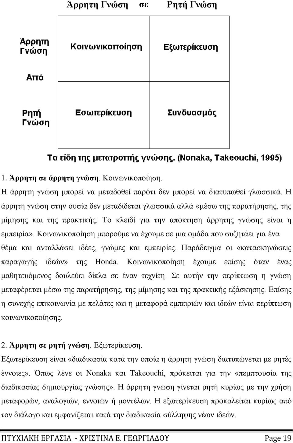 Κνηλσληθνπνίεζε κπνξνχκε λα έρνπκε ζε κηα νκάδα πνπ ζπδεηάεη γηα έλα ζέκα θαη αληαιιάζεη ηδέεο, γλψκεο θαη εκπεηξίεο. Παξάδεηγκα νη «θαηαζθελψζεηο παξαγσγήο ηδεψλ» ηεο Honda.