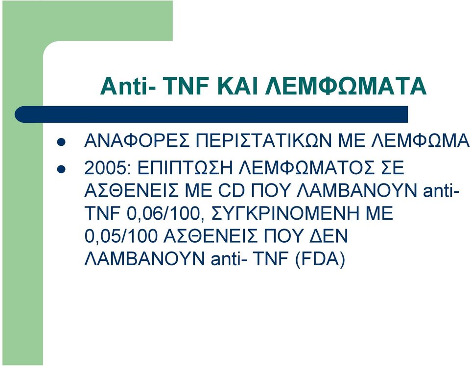 CD ΠΟΥ ΛΑΜΒΑΝΟΥΝ anti- TNF 0,06/100, ΣΥΓΚΡΙΝΟΜΕΝΗ