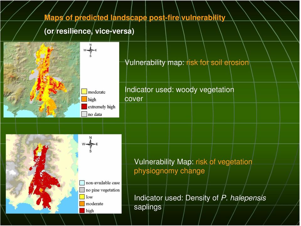 Indicator used: woody vegetation cover Vulnerability Map: risk of
