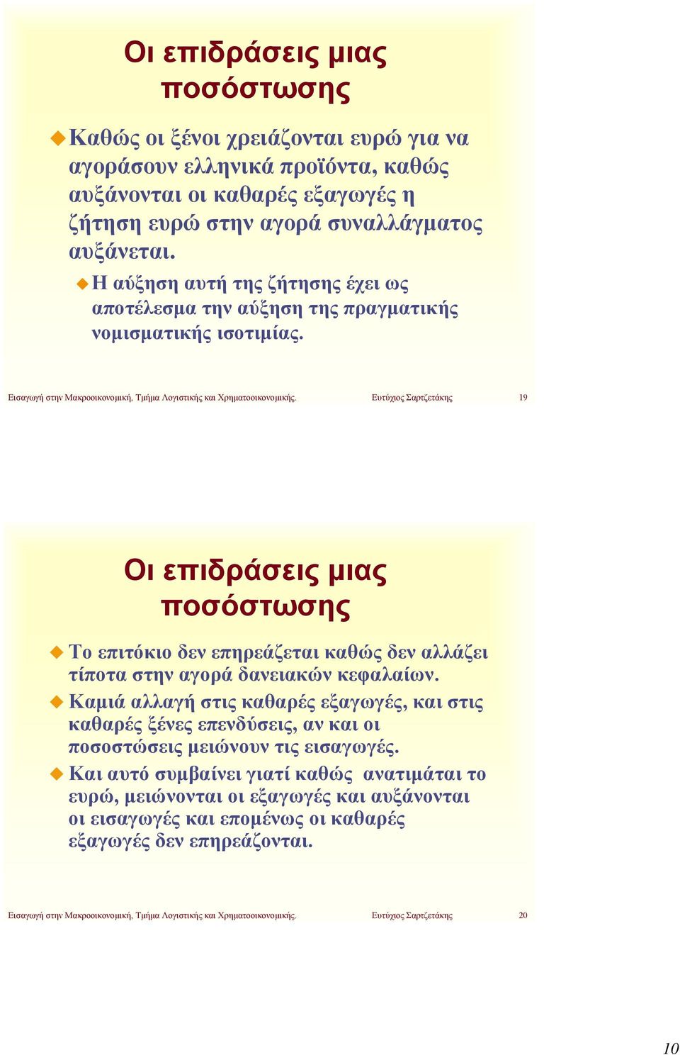 Ευτύχιος Σαρτζετάκης 19 Οι επιδράσεις μιας ποσόστωσης Το δεν επηρεάζεται καθώς δεν αλλάζει τίποτα στην αγορά δανειακών κεφαλαίων.