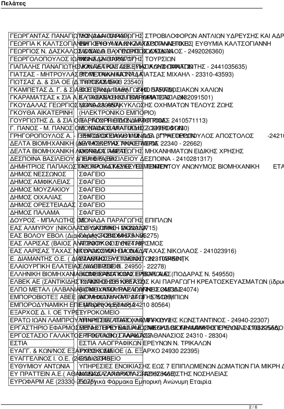? ΜΕΤΑΛΛΙΚΑΤ?? ΜΟΝΑΔΑ ( ΓΙΑΤΣΑΣ ΜΙΧΑΗΛ - 23310-43593) ΓΙΩΤΣΑΣ Δ. & ΣΙΑ ΟΕ (Δ. ΤΥΡΟΚΟΜΕΙΟ ΓΙΩΤΣΑΣ 0493 23540) ΓΚΑΜΠΕΤΑΣ Δ. Γ. & ΣΙΑ ΒΙΟΤΕΧΝΙΑ Ο.Ε. (Γκαμπέτας ΠΑΡΑΓΩΓΗΣ Γ.