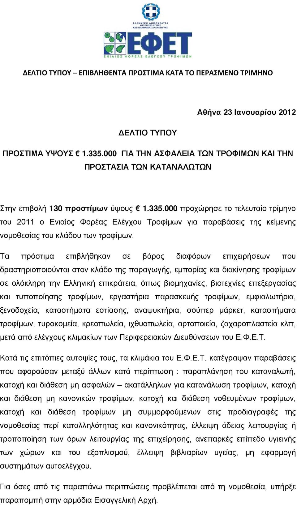 βιοτεχνίες επεξεργασίας και τυποποίησης τροφίμων, εργαστήρια παρασκευής τροφίμων, εμφιαλωτήρια, ξενοδοχεία, καταστήματα εστίασης, αναψυκτήρια, σούπερ μάρκετ, καταστήματα τροφίμων, τυροκομεία,