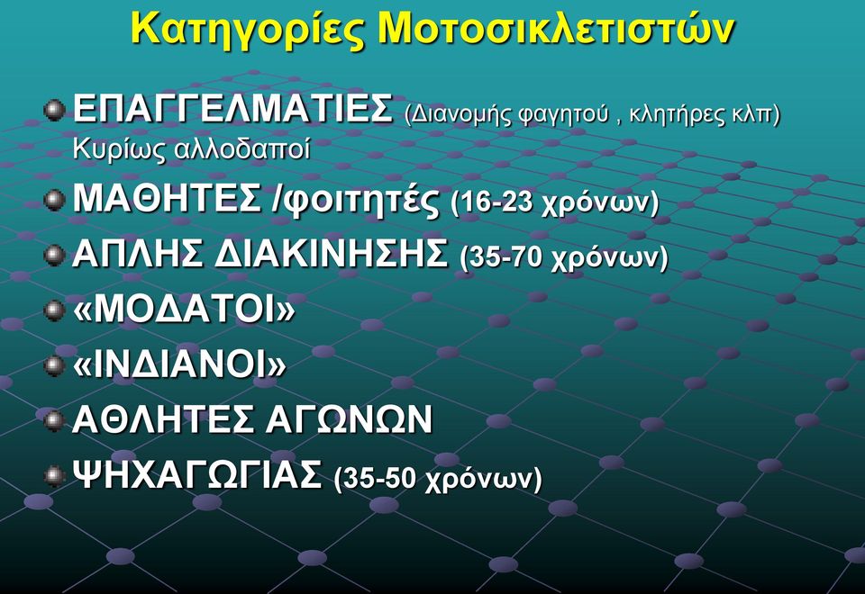 /φοιτητές (16-23 χρόνων) ΑΠΛΗΣ ΔΙΑΚΙΝΗΣΗΣ (35-70