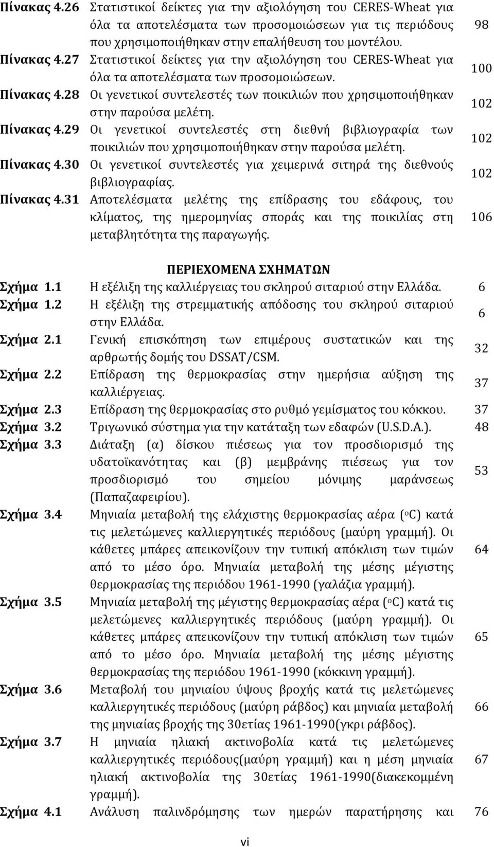 Πίνακας 4.29 Οι γενετικοί συντελεστές στη διεθνή βιβλιογραφία των ποικιλιών που χρησιμοποιήθηκαν στην παρούσα μελέτη. Πίνακας 4.