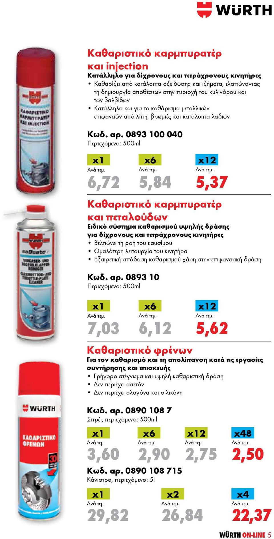0893 100 040 Περιεχόμενο: 500ml 6,72 Καθαριστικό φρένων Για τον καθαρισμό και τη απολίπανση κατά τις εργασίες συντήρησης και επισκευής Γρήγορο στέγνωμα και υψηλή καθαριστική δράση Δεν περιέχει ασετόν