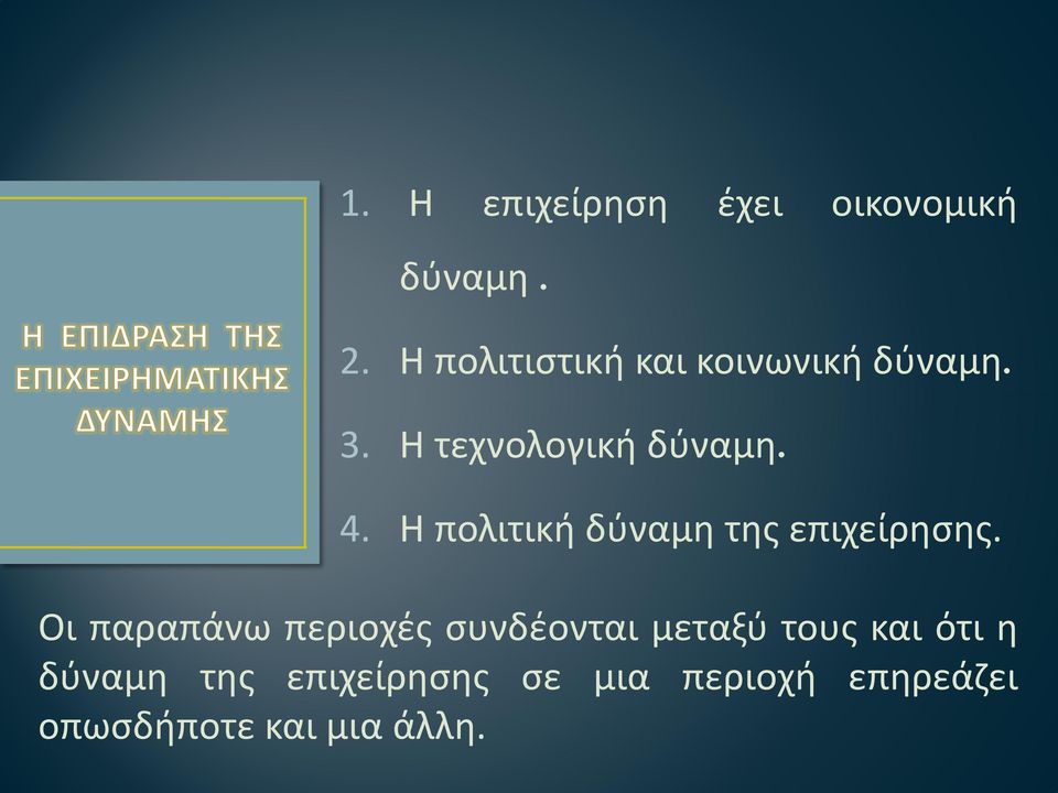 Η πολιτική δύναμη της επιχείρησης.