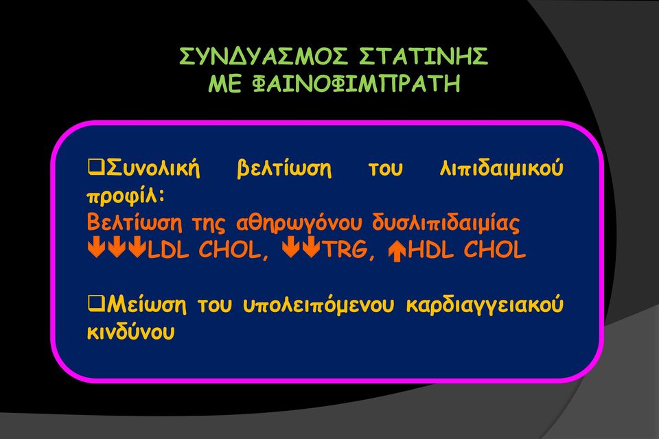 αθηρωγόνου δυσλιπιδαιμίας LDL CHOL, TRG, HDL