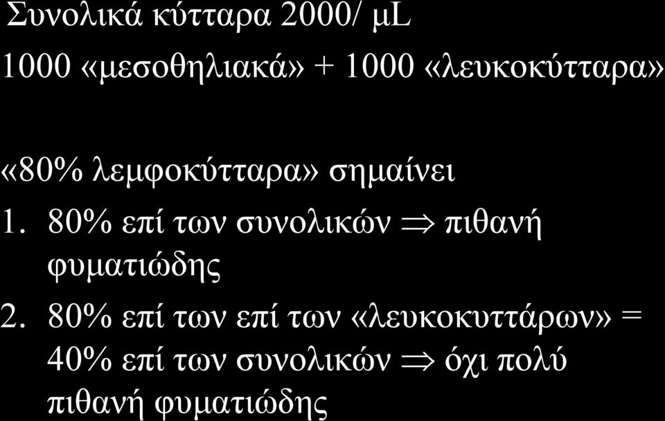 80% επί των συνολικών πιθανή φυματιώδης 2.