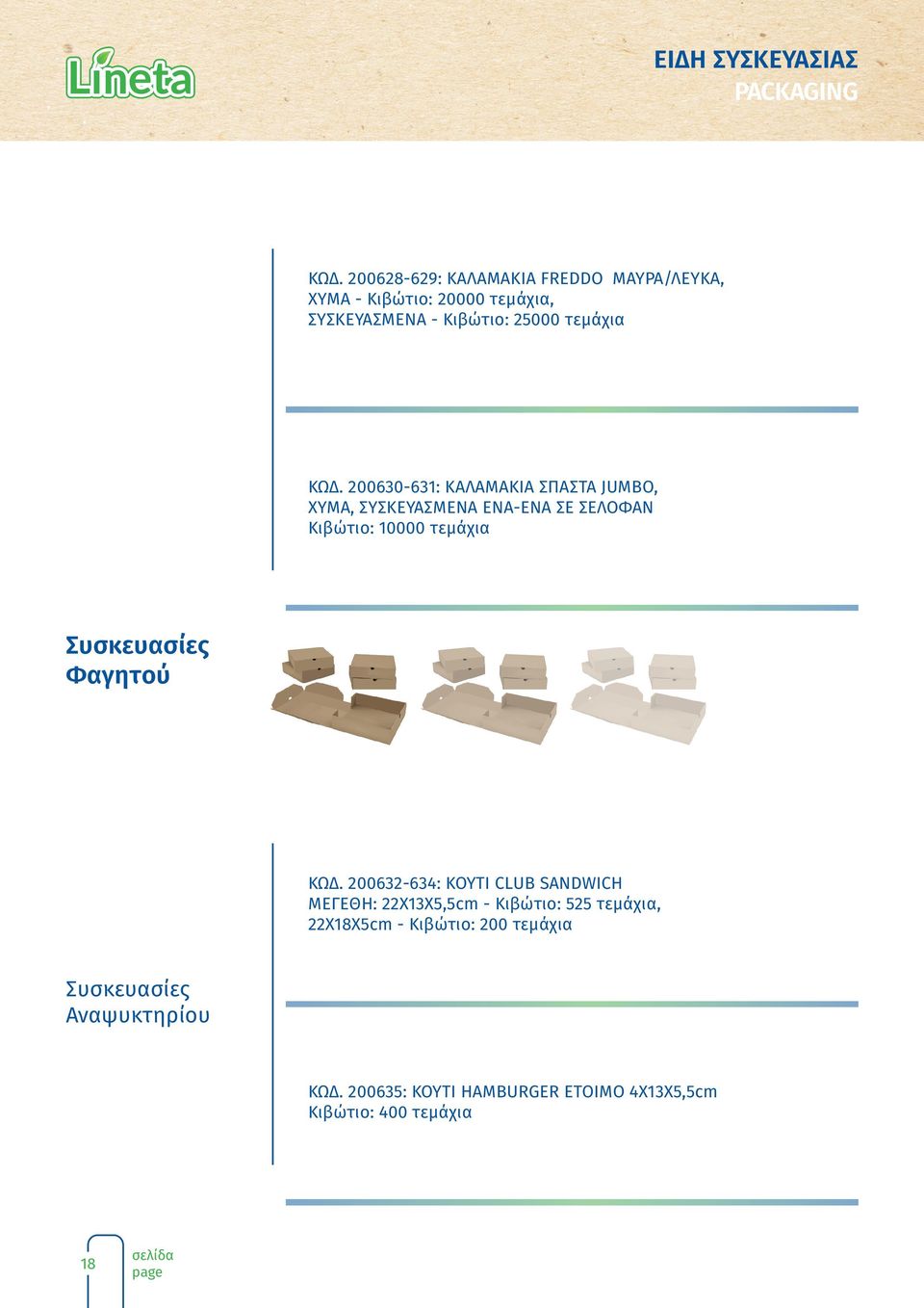 200630-631: ΚΑΛΑΜΑΚΙΑ ΣΠΑΣΤΑ JUMBO, ΧΥΜΑ, ΣΥΣΚΕΥΑΣΜΕΝΑ ΕΝΑ-ΕΝΑ ΣΕ ΣΕΛΟΦΑΝ Κιβώτιο: 10000 τεµάχια Συσκευασίες Φαγητού