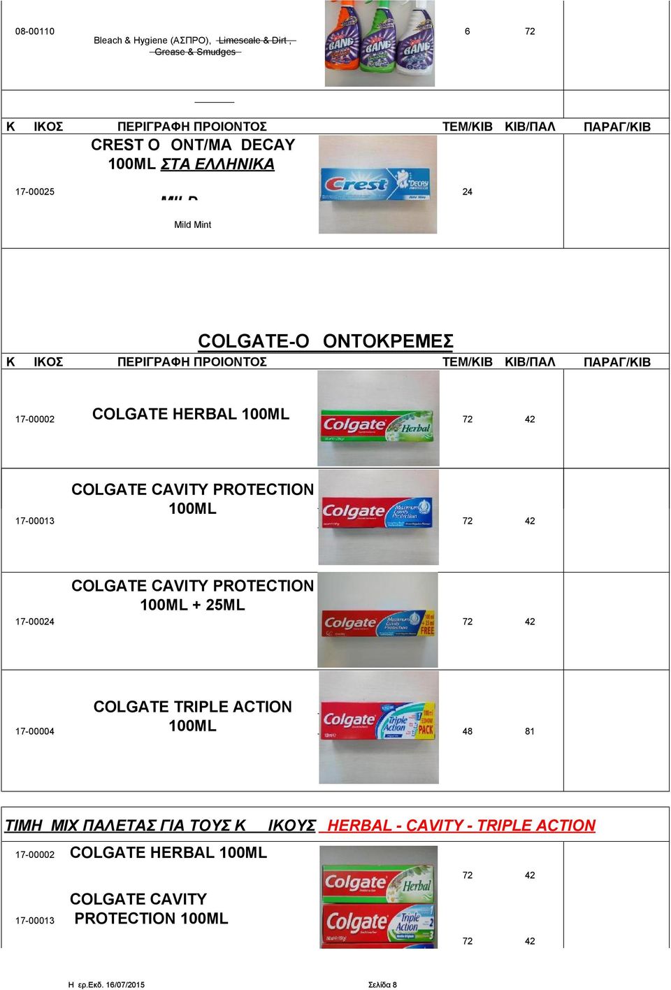 CAVITY PROTECTION 100ML + 25ML 17-000 17-00004 COLGATE TRIPLΕ ACTION 100ML ΤΙ ΜΙΧ ΠΑΛΕΤΑΣ ΓΙΑ ΤΟΥΣ ΚΩΔΙΚΟΥΣ HERBAL -