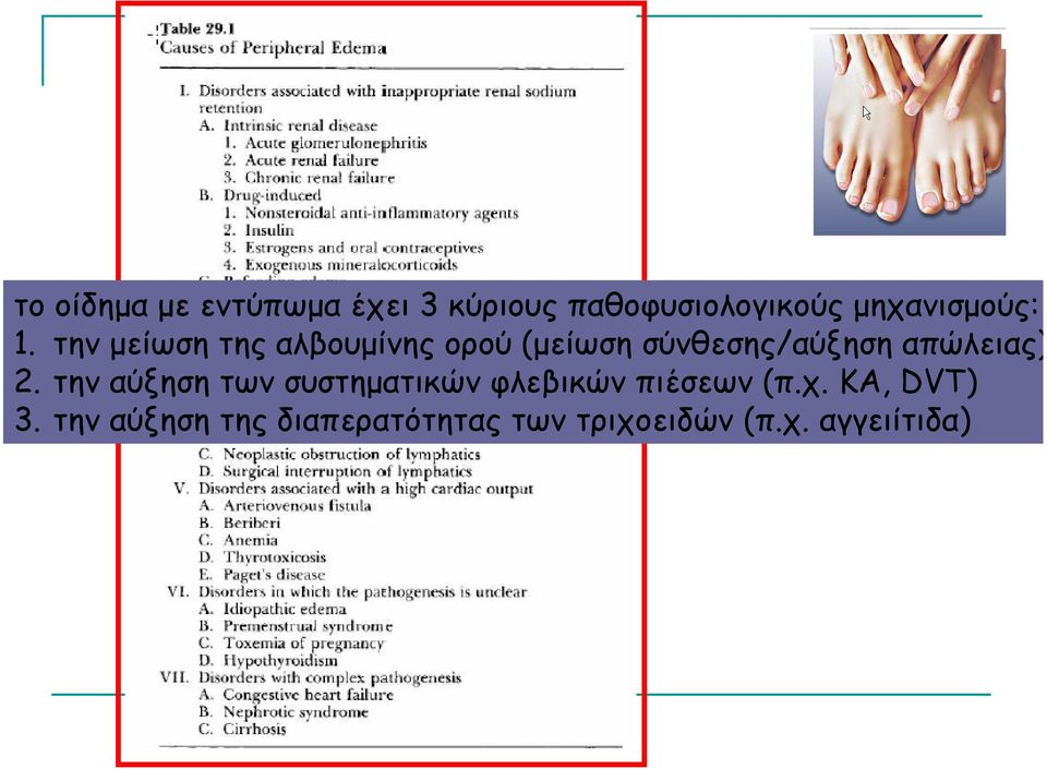 την µείωση της αλβουµίνης ορού (µείωση σύνθεσης/αύξηση απώλειας)