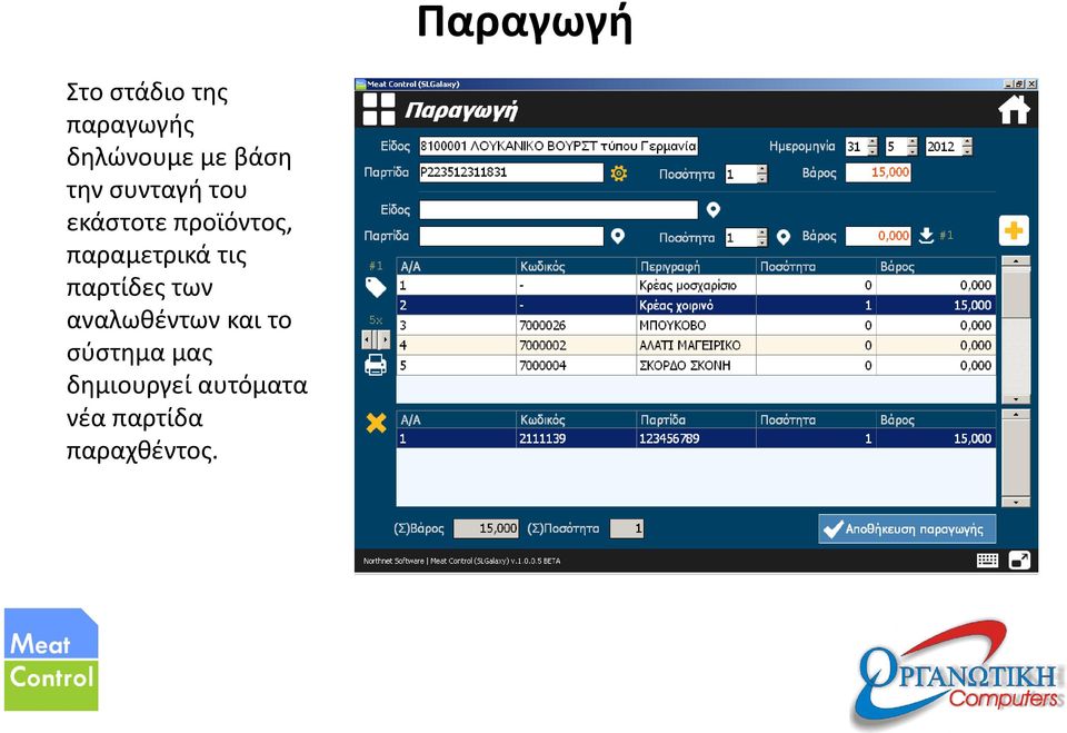 παρτίδες των αναλωθέντων και το σύστημα μας