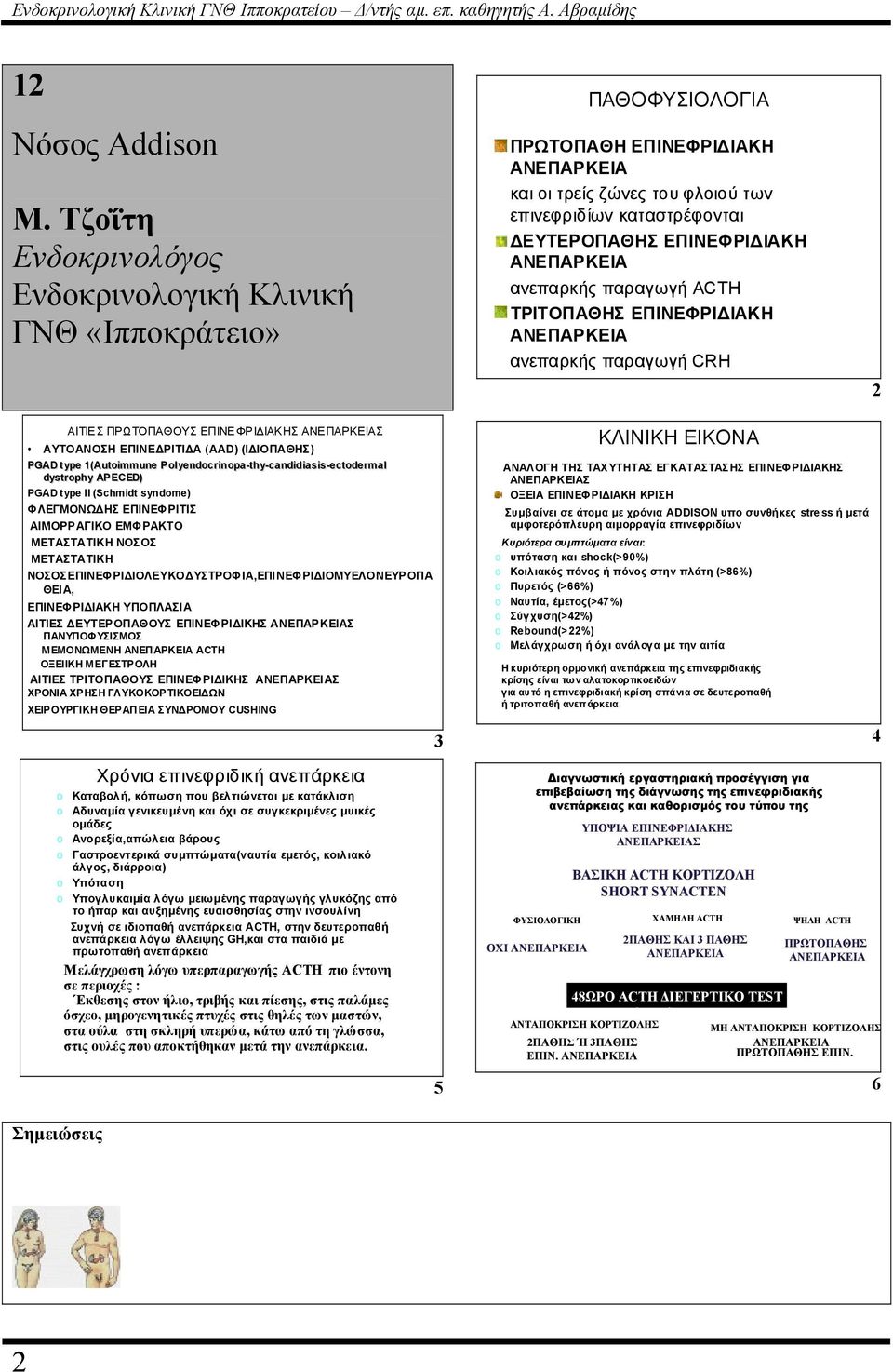 ανεπαρκής παραγωγή ACTH TΡΙΤΟΠΑΘΗΣ ΕΠΙΝΕΦΡΙ ΙΑΚΗ ανεπαρκής παραγωγή CRH ΑΙΤΙΕΣ ΠΡΩΤΟΠΑΘΟΥΣ ΕΠΙΝΕΦΡΙ ΙΑΚΗΣ Σ ΑΥΤΟΑΝΟΣΗ ΕΠΙΝΕ ΡΙΤΙ Α (ΑΑD) (Ι ΙΟΠΑΘΗΣ) PGAD type 1(Autoimmune Polyendocrinopa-thy