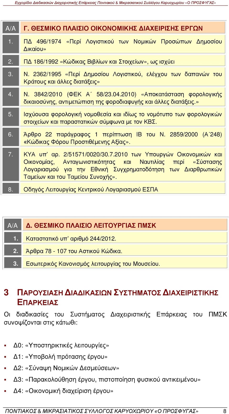 Ισχύουσα φορολογική νομοθεσία και ιδίως το νομότυπο των φορολογικών στοιχείων και παραστατικών σύμφωνα με τον ΚΒΣ. 6. Άρθρο 22 παράγραφος 1 περίπτωση ΙΒ του Ν.